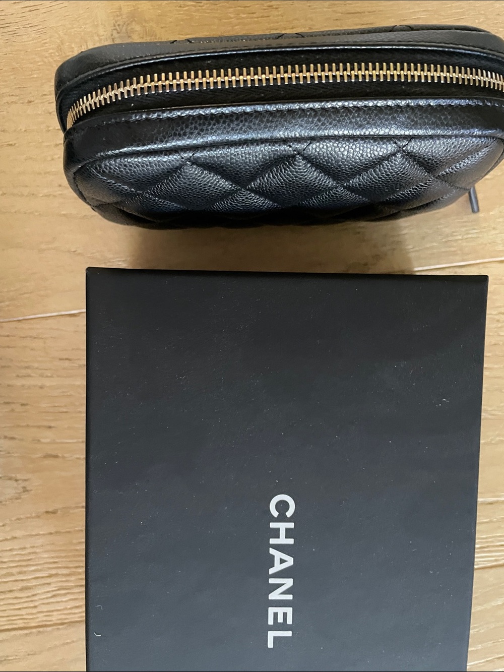 CHANEL Black Quilted Mini Vanity Bag with Gold CC Hardware - Picture 9 of 10